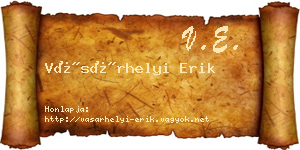 Vásárhelyi Erik névjegykártya